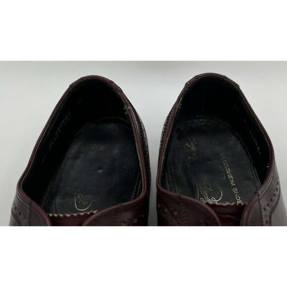Vintage Florsheim Imperial Men’s 11C Wingtip Oxford Burgundy Leather Dress Shoes - Picture 9 of 12